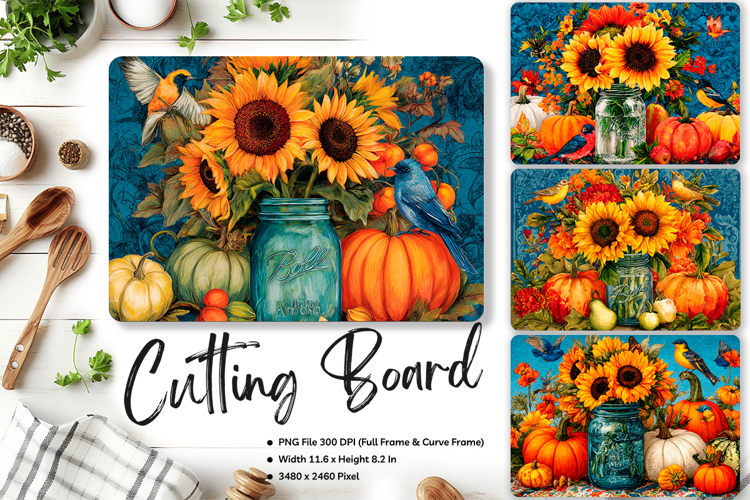 Pumpkin Cutting Board Kitchen Fall Autumn Chopping Board_83