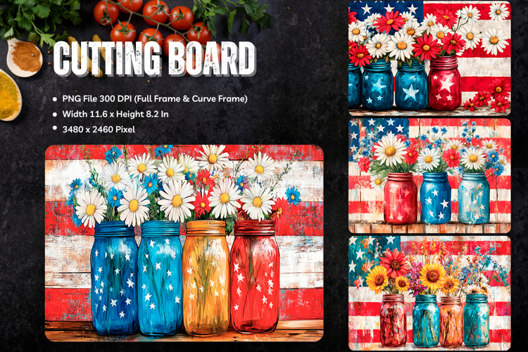 Patriotic Cutting Board USA Flag 4 of July Chopping Board_9