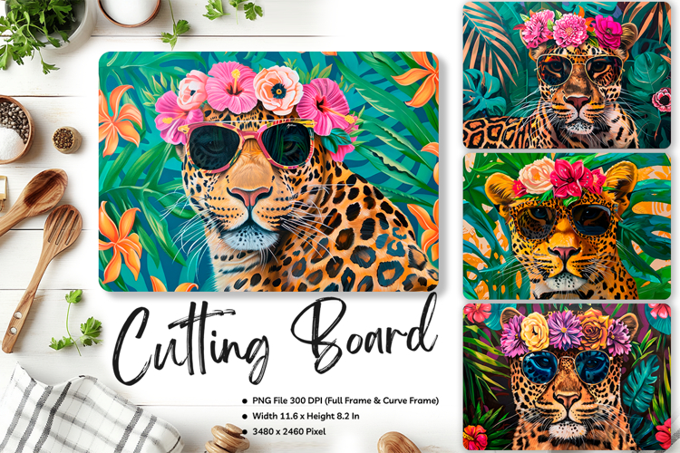 Tiger Cutting Board Kitchen leopard Animal Chopping Board_91