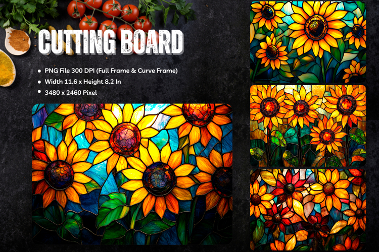Sunflower Cutting Board Kitchen Chopping Board Sublimation94
