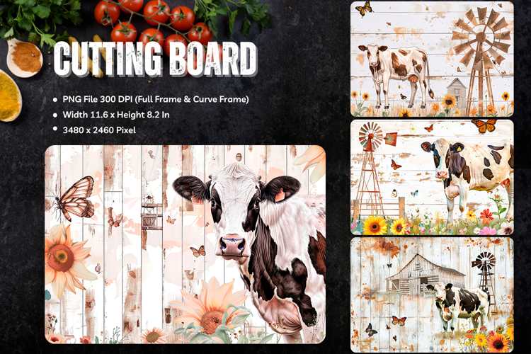 Highland Cow Cutting Board Kitchen Chopping Board Design_95