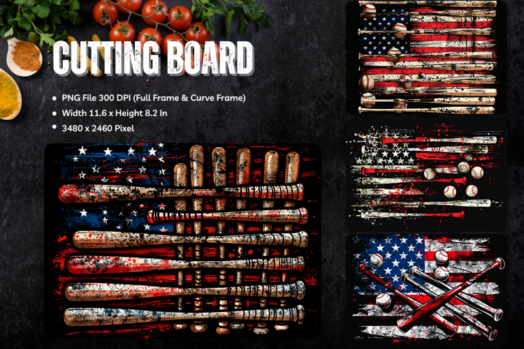 Patriotic Cutting Board USA Flag 4 of July Chopping Board_96