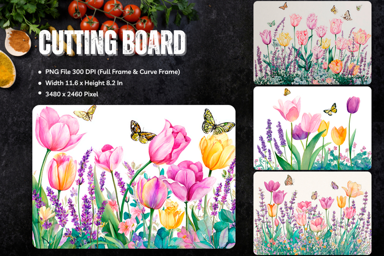 Flower Cutting Board Kitchen Chopping Board Sublimation_98