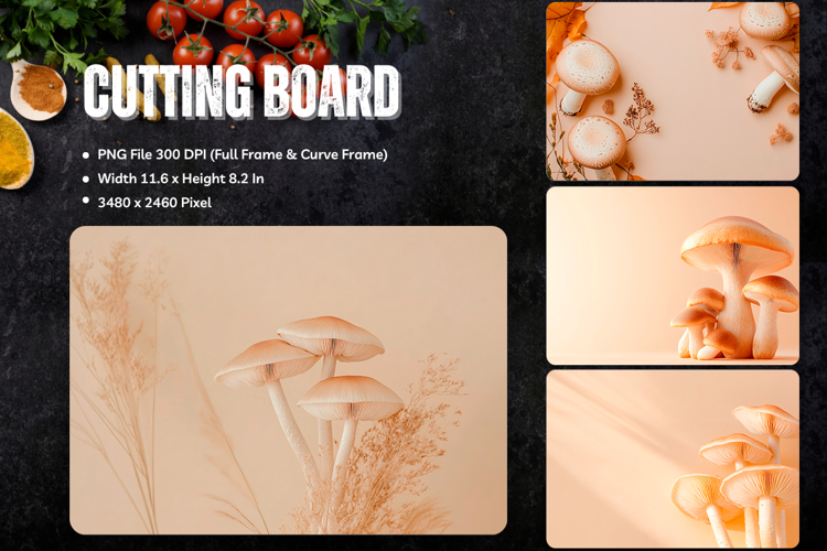 Mushroom Cutting Board Mushroom Night Chopping Board_99