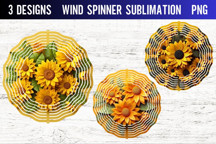 3D Flower Wind Spinner Sublimation PNG