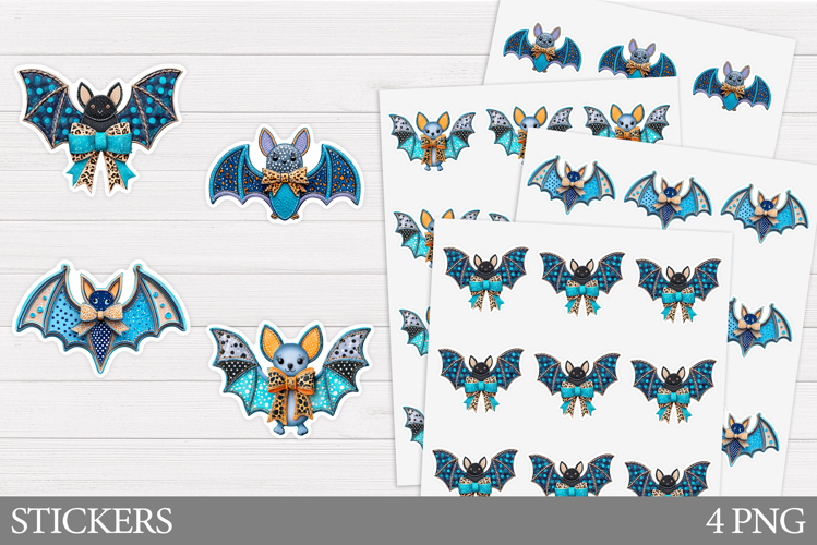 Cute Bat Sticker Printable. Cute Halloween Sticker Design
