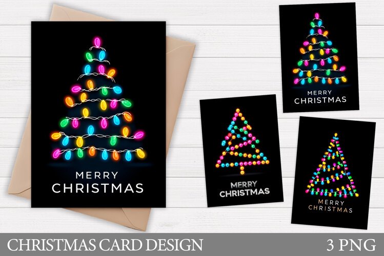 Christmas Card Printable. Christmas Tree Card Design example image 1