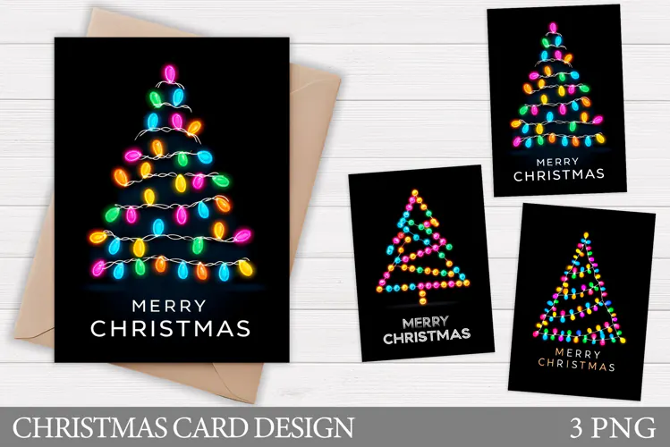 Christmas Card Printable. Christmas Tree Card Design