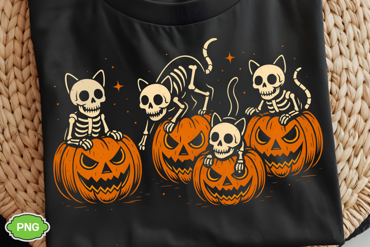Spooky Season PNG, Halloween Pumpkin Cat PNG, Spooky Vibes