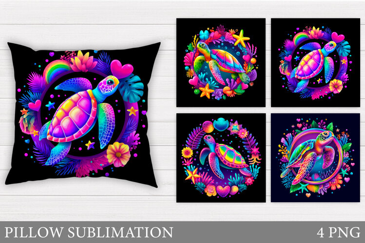 Sea Turtle Pillow Design. Sea Turtle Sublimation example image 1