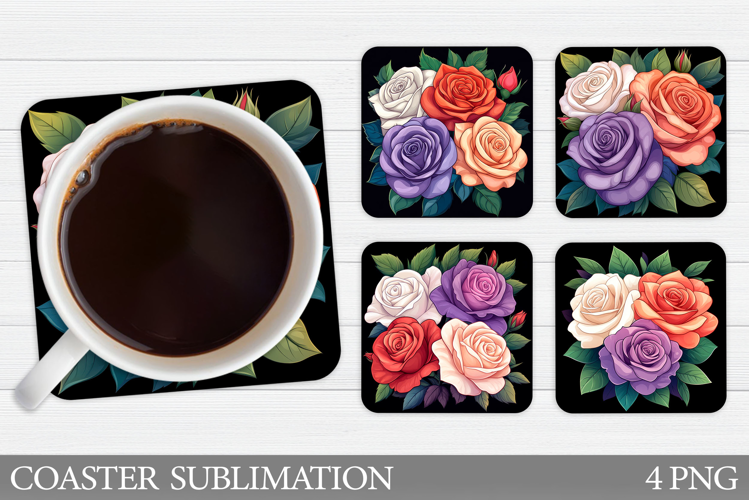 Roses Coaster Design. Roses Sublimation