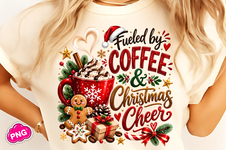 Fueled By Coffee And Christmas Cheer PNG, Christmas PNG