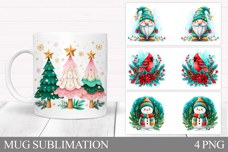 Christmas Tree Mug Design. Christmas Mug Sublimation