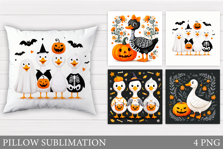 Halloween Goose Pillow Sublimation. Halloween Pillow Design