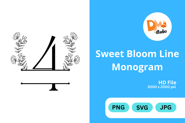Sweet Bloom Line Monogram