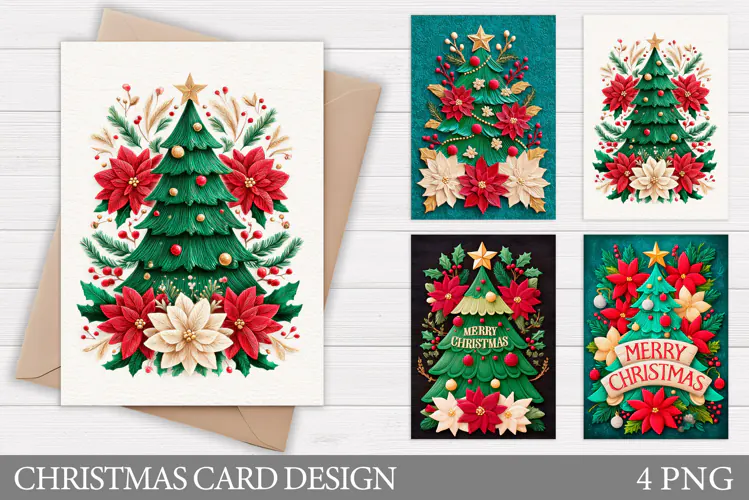 Christmas Card Printable. Christmas Tree Card Design