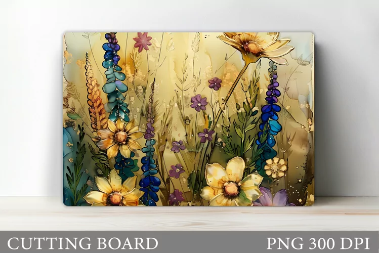 Flowers Cutting Board. Kitchen Cutting Board Sublimation
