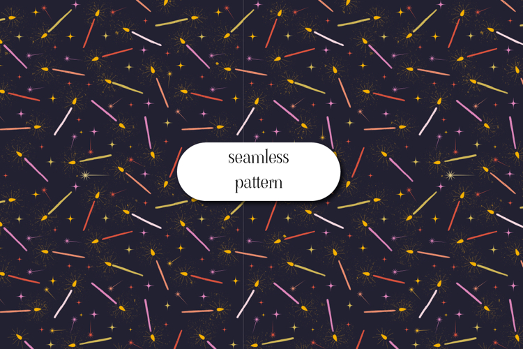 Magic Sparkles Seamless Pattern Cute Star Confetti Backgroun