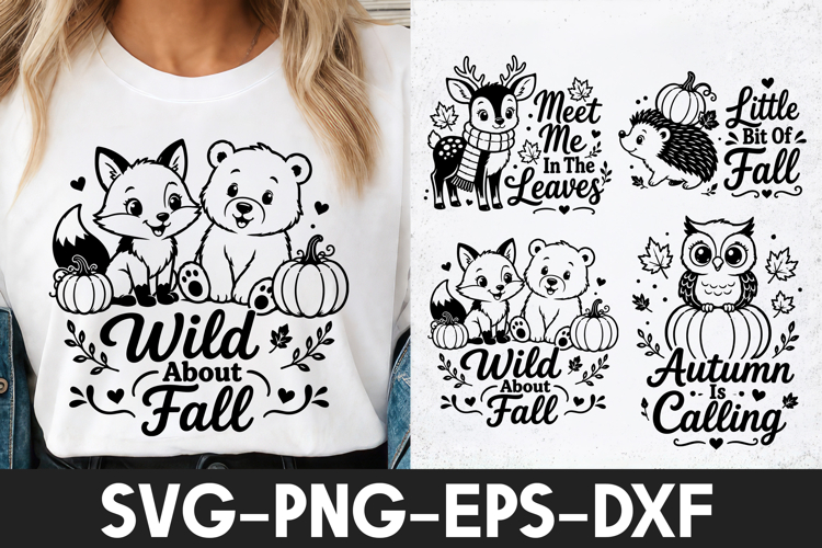 Wild About Fall Fox Bear SVG PNG
