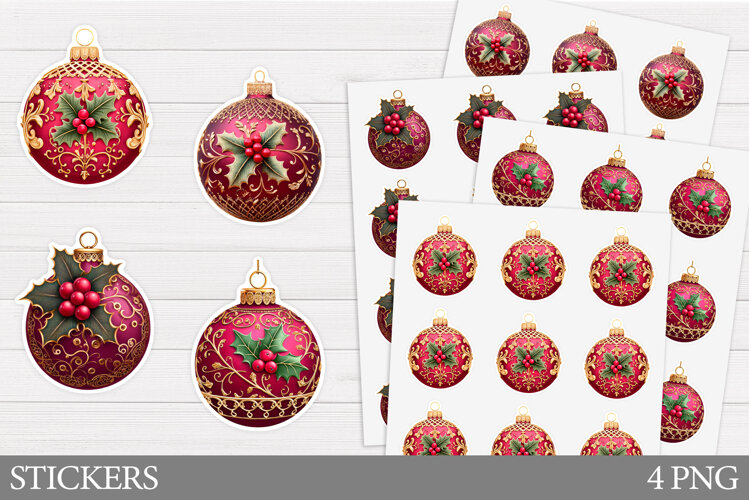 Christmas Ornament Sticker. Christmas Sticker Printable example image 1