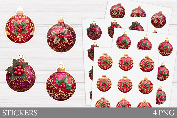Christmas Ornament Sticker. Christmas Sticker Printable
