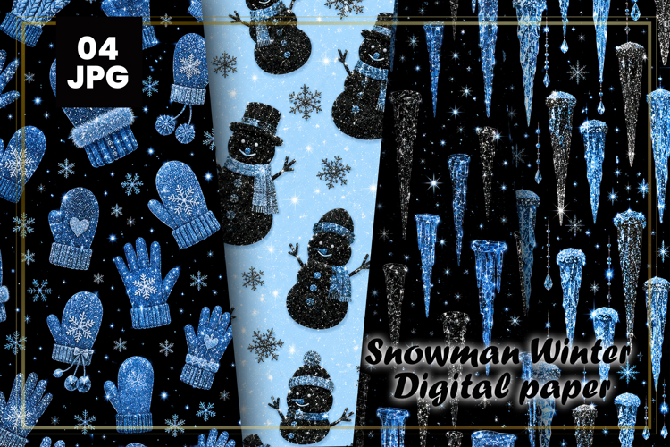Snowman Winter Digital Paper