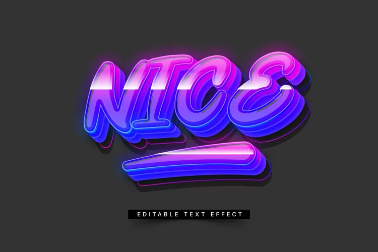 Editable Text Effect for Illustrator. Vector Graphic styles