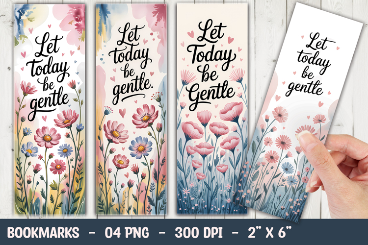 Soft Floral Quote Bookmark Sublimation