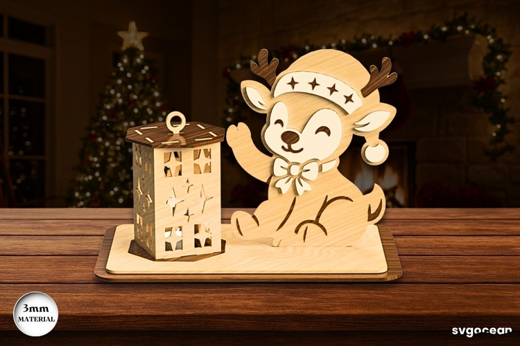 Christmas Deer Candle Holder Laser Cut | Glowforge | SVG