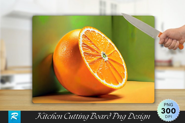 3D Orange Cutting Board Sublimation Design example image 1