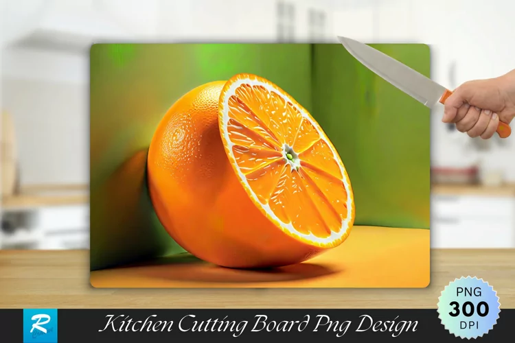 3D Orange Cutting Board Sublimation Design