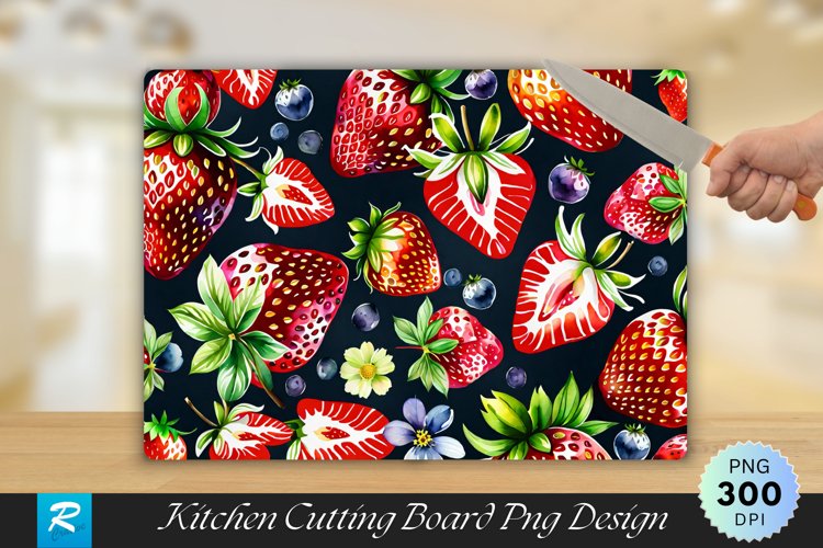 Strawberry Pattern Cutting Board Sublimation Design
