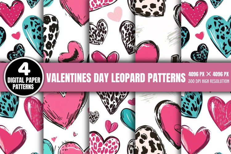 Valentines Day Leopard Print Patterns PNG