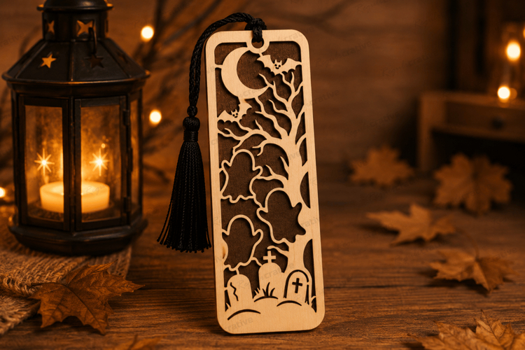 Halloween Bookmark Laser Cut SVG File, Halloween Laser Cut