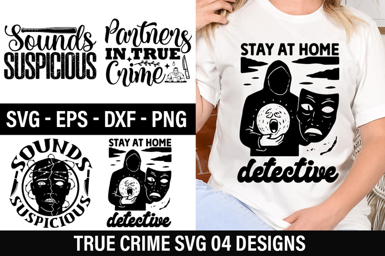 True crime SVG Design - Stay At Home Detective