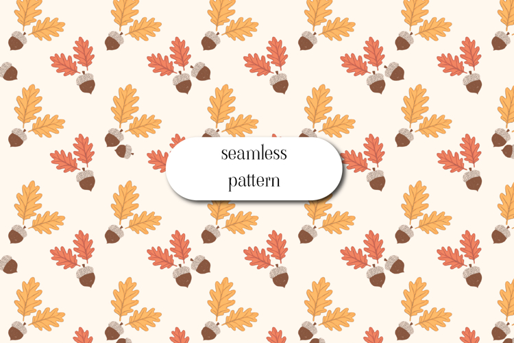 Oak Leaves and Acorns Seamless Autumn Pattern Design