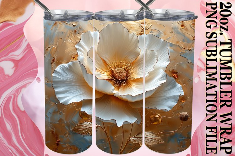 Floral Bloom: 3D Tumbler Wrap 20oz