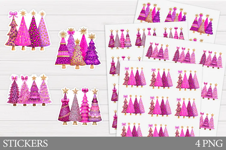 Christmas Sticker Printable. Christmas Tree Sticker Design