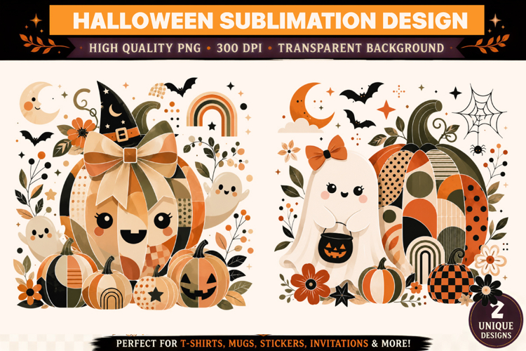 Halloween PNG|Cute Ghost Pumpkin PNG|Halloween Sublimation