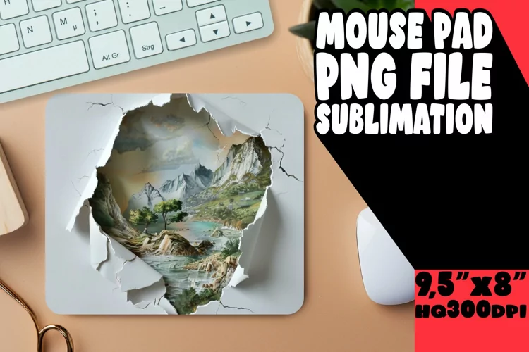 Mountain Escape 3D Mousepad Sublimation
