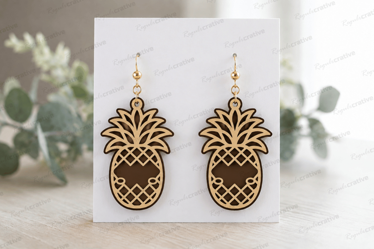 Pineapple Earrings Laser Cut SVG File,pineapple earrings svg