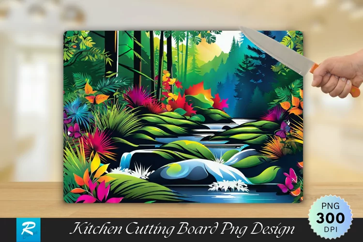 Nature Cutting Board Sublimation Design