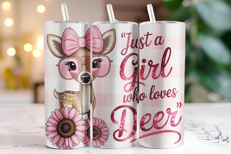 Just a Girl who Loves Deer Tumbler Wrap | Sublimation