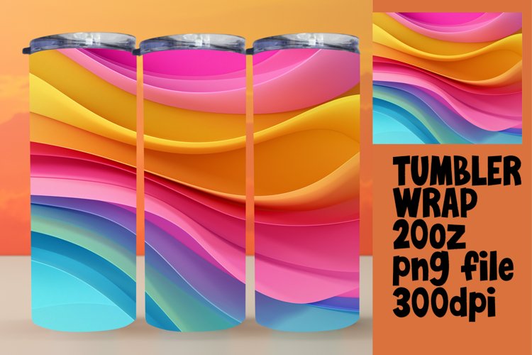 Sublimation Tumbler Wrap with Colorful Gradient 20oz