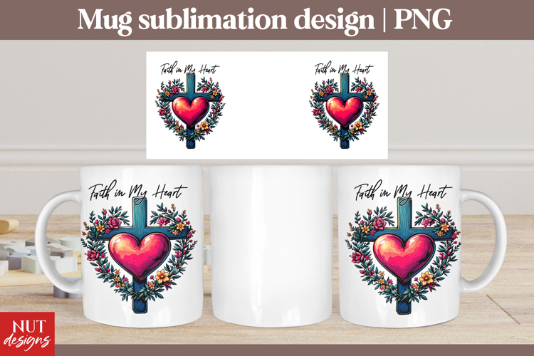 Faith Cross Mug sublimation Christian mug Religious mug