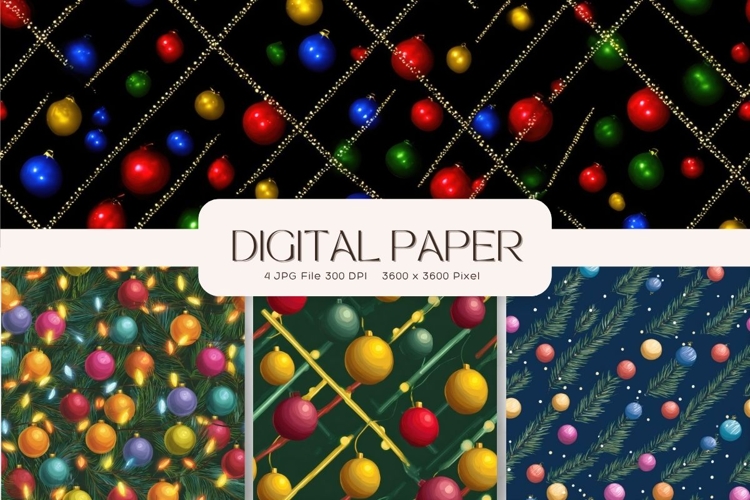 Christmas Ball Ornament Digital Paper Background Wallpaper39