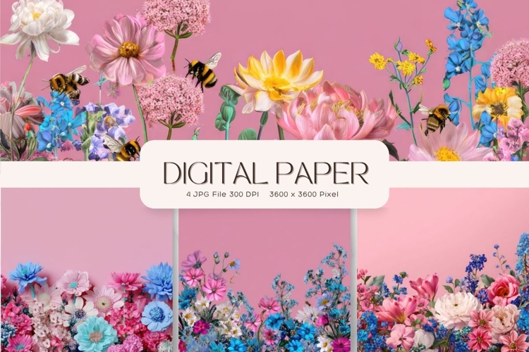 Flower Pattern Background Wallpaper Digital Paper Wrap_6