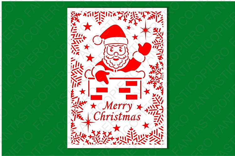 Merry Christmas, Santa Claus Greeting Card SVG Cut Machines