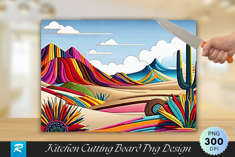 Desert Cutting Board Sublimation Design example image 1