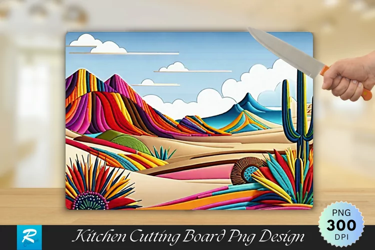 Desert Cutting Board Sublimation Design
